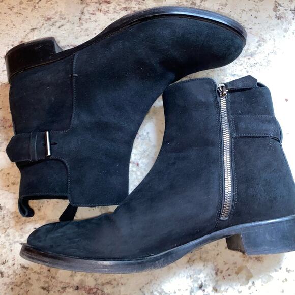 REED KRAKOFF $1k Black Suede Italian Made Chelsea Boots | 37.5 US 7.5 - Picture 5 of 16